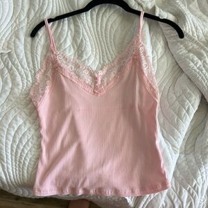 Pink lace tank